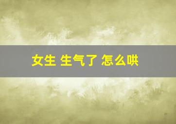 女生 生气了 怎么哄